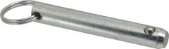 Gibraltar - 1/2" Pin Diam, 3" Long, Zinc Plated Steel Ball Lock Hitch Pin - 2-1/2" Usable Length - Apex Tool & Supply