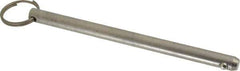 Gibraltar - 3/8" Pin Diam, 5-1/2" Long, Uncoated Stainless Steel Ball Lock Hitch Pin - 5-1/8" Usable Length - Apex Tool & Supply