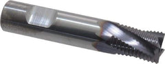 Niagara Cutter - 1/2" Diam, Fine Pitch, 5/8" LOC, 4 Flute Solid Carbide Corner Chamfer Roughing End Mill - TiAlN Finish, 2-1/2" OAL, 1/2" Shank Diam, Single End, Centercutting, 20° Helix - Apex Tool & Supply