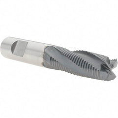 Niagara Cutter - 1/2" Diam, Fine Pitch, 1-1/4" LOC, 4 Flute Solid Carbide Corner Chamfer Roughing End Mill - AlTiN Finish, 3" OAL, 1/2" Shank Diam, Single End, Centercutting, 20° Helix - Apex Tool & Supply