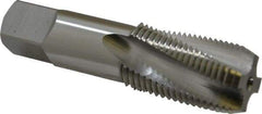 OSG - 1/2-14 NPT, 15° Helix, 4 Flutes, Bottoming Chamfer, Bright Finish, High Speed Steel, Spiral Flute Pipe Tap - Right Hand Flute, 11/16" Shank Diam, 1-3/8" Thread Length, 0.4687" Projection, 0.515" Square Size, - Apex Tool & Supply
