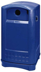 Rubbermaid - 50 Gal Blue Rectangle Recycling Container - Polyethylene, 42-1/8" High x 24-3/4" Long x 25-1/4" Wide - Apex Tool & Supply