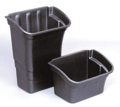 Rubbermaid - 4 Gal Black Rectangle Recycling Container - Polyethylene, 10-1/2" High x 12-1/8" Long x 17" Wide - Apex Tool & Supply