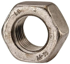 Value Collection - M27x3.00 Metric Coarse Stainless Steel Right Hand Hex Nut - 41mm Across Flats, 22mm High, Uncoated - Apex Tool & Supply