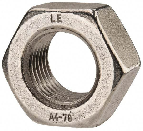 Value Collection - M39x4.00 Metric Coarse Stainless Steel Right Hand Hex Nut - 60mm Across Flats, 31mm High, Uncoated - Apex Tool & Supply