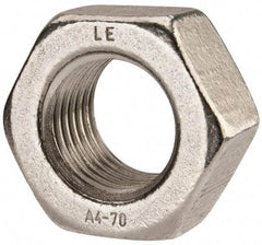 Value Collection - M42x4.50 Metric Coarse Stainless Steel Right Hand Hex Nut - 65mm Across Flats, 34mm High, Uncoated - Apex Tool & Supply