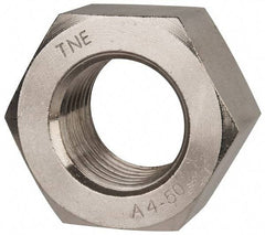 Value Collection - M45x4.50 Metric Coarse Stainless Steel Right Hand Hex Nut - 70mm Across Flats, 36mm High, Uncoated - Apex Tool & Supply