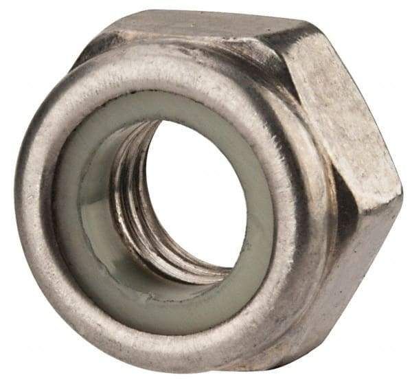 Value Collection - M10x1.50 Metric Coarse 316 & Austenitic Grade A4 Hex Lock Nut with Nylon Insert - 10mm High, Uncoated - Apex Tool & Supply