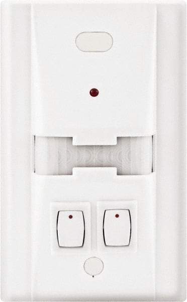 Hubbell Wiring Device-Kellems - 1,000 Square Ft. Coverage, Infrared Motion Sensor Wall Switch - 600 at 120 V Incandescent, 1,000 at 120 V and 1,800 at 277 V Fluorescent, 120 to 277 VAC, White - Apex Tool & Supply