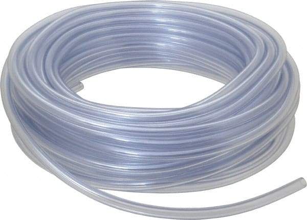 Parker - 1/4" ID x 7/16" OD, 3/32" Wall Thickness, 100' Long, Vinyl Tube - Clear, 60 Max psi, -40 to 150°F - Apex Tool & Supply
