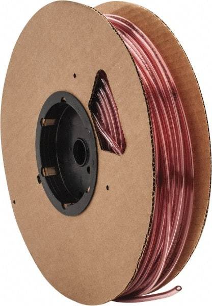 Parker - 1/8" ID x 1/4" OD, 1/16" Wall Thickness, 250' Long, Polyurethane Tube - Transparent Red, 125 Max psi, 90 - 95 Shore A Hardness, -40 to 180°F - Apex Tool & Supply