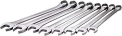 SK - 8 Piece, 1-1/16-1-1/2", 12 Point Combination Wrench Set - Inch Measurement Standard, Chrome Finish, Comes in Rack - Apex Tool & Supply