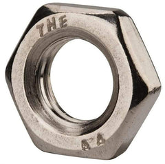 Value Collection - M12x1.75 Metric Coarse Stainless Steel Right Hand Hex Jam Nut - 19mm Across Flats, 6mm High, Uncoated - Apex Tool & Supply
