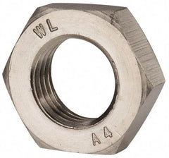 Value Collection - M27x3.00 Metric Coarse Stainless Steel Right Hand Hex Jam Nut - 41mm Across Flats, 13.5mm High, Uncoated - Apex Tool & Supply