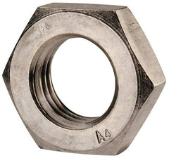 Value Collection - M30x3.50 Metric Coarse Stainless Steel Right Hand Hex Jam Nut - 46mm Across Flats, 15mm High, Uncoated - Apex Tool & Supply