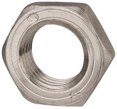 Value Collection - M36x4.00 Metric Coarse Stainless Steel Right Hand Hex Jam Nut - 55mm Across Flats, 18mm High, Uncoated - Apex Tool & Supply
