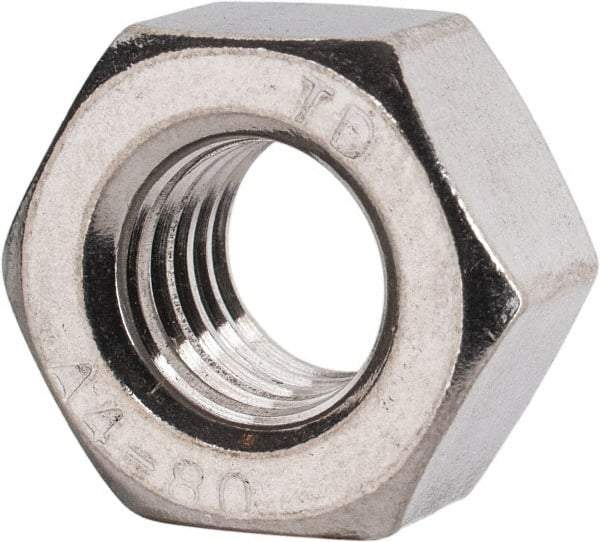 Value Collection - M10x1.50 Metric Coarse Stainless Steel Right Hand Heavy Hex Nut - 17mm Across Flats, 10mm High, Uncoated - Apex Tool & Supply