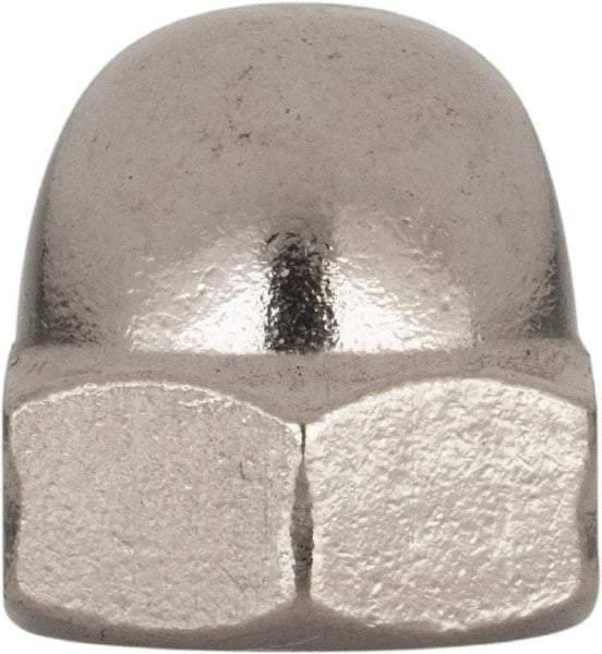 Value Collection - M10x1.5 Metric Coarse, 17mm Width Across Flats, Uncoated, Stainless Steel Acorn Nut - 18mm Overall Height, Austenitic A4, DIN 1587 - Apex Tool & Supply