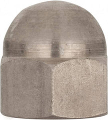 Value Collection - M18x2.5 Metric Coarse, 27mm Width Across Flats, Uncoated, Stainless Steel Acorn Nut - 32mm Overall Height, Austenitic A4, DIN 1587 - Apex Tool & Supply