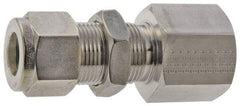 Parker - 1/8" OD, Stainless Steel Bulkhead Female Connector - -425 to 1,200°F, 9/16" Hex, Comp x FNPT Ends - Apex Tool & Supply