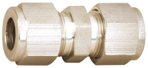Parker - 3/16" OD, Stainless Steel Union - -425 to 1,200°F, 7/16" Hex, Comp x Comp Ends - Apex Tool & Supply