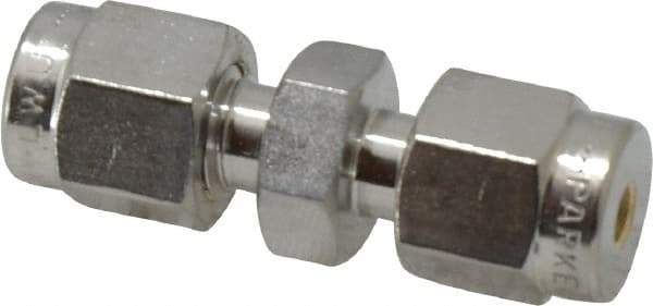 Parker - 1/8" OD, Stainless Steel Union - -425 to 1,200°F, 7/16" Hex, Comp x Comp Ends - Apex Tool & Supply