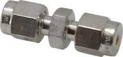 Parker - 1/8" OD, Stainless Steel Union - -425 to 1,200°F, 7/16" Hex, Comp x Comp Ends - Apex Tool & Supply