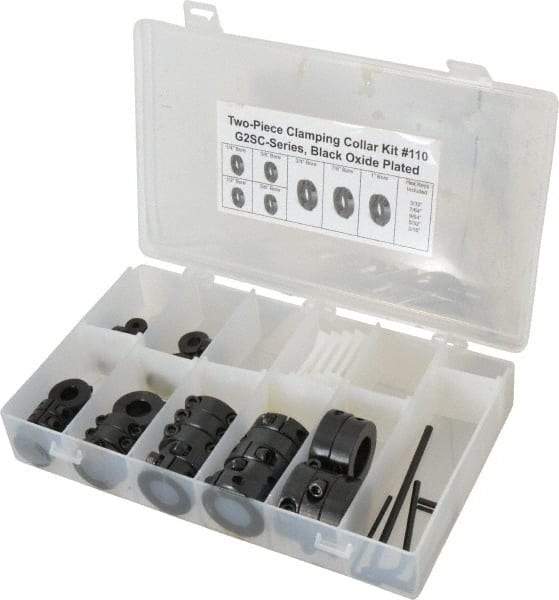 Climax Metal Products - Shaft & Collar Clamp Kits Type: Two Piece Split Collar Kit Material: Mild Steel-Black Oxide Plated - Apex Tool & Supply