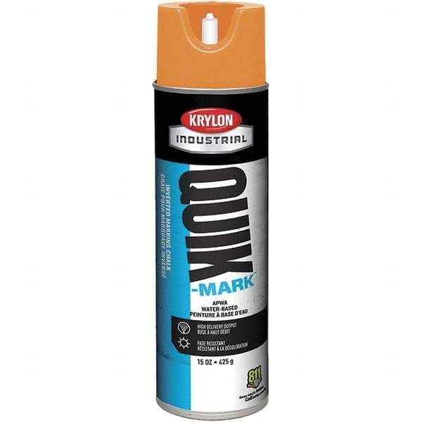 Krylon - 20 fl oz Orange Marking Paint - 664' Coverage at 1" Wide, Water-Based Formula - Apex Tool & Supply