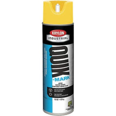 Krylon - 20 fl oz Yellow Marking Paint - 600' Coverage at 1" Wide, Water-Based Formula - Apex Tool & Supply