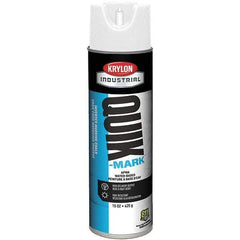 Krylon - 20 fl oz White Marking Paint - 600' Coverage at 1" Wide, Water-Based Formula - Apex Tool & Supply