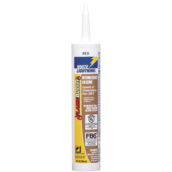 White Lightning - 10 oz Cartridge Red RTV Silicone Caulk - -14 to 230°F Operating Temp - Apex Tool & Supply