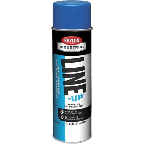 Krylon - 20 fl oz Blue Field Marking Paint - 602' Coverage at 2" Wide, Water-Based Formula - Apex Tool & Supply