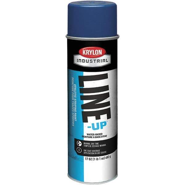 Krylon - 20 fl oz Blue Field Marking Paint - 602' Coverage at 2" Wide, Water-Based Formula - Apex Tool & Supply