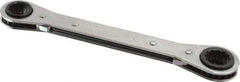 Proto - 5/8" x 11/16" 12 Point Reversible Ratcheting Box Wrench - Double End, 1-5/8" Head Diam x 1/2" Head Thickness, 8-1/8" OAL, Steel, Chrome Finish - Apex Tool & Supply