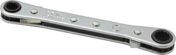 Proto - 1/4" x 5/16" 12 Point Reversible Ratcheting Box Wrench - Double End, 1-5/8" Head Diam x 1/2" Head Thickness, 4-3/8" OAL, Steel, Chrome Finish - Apex Tool & Supply