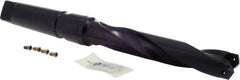 Allied Machine and Engineering - Series 2, 1 to 1-3/8" Diam, 4MT Taper Shank, Helical Flute Spade Drill - 5-3/8" Max Depth, 6-63/64" Body Length, 11-3/8" OAL, Standard Length, Through Coolant - Apex Tool & Supply