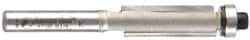 Amana Tool - 3/8" Cut Diam, 1" Length of Cut, 2 Flute Flush Trim Edge Profile Router Bit - Carbide-Tipped, 1/4" Shank Diam, 2-5/8" OAL, Uncoated - Apex Tool & Supply