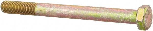 Value Collection - 5/16-24 UNF, 3-1/2" Length Under Head Hex Head Cap Screw - Partially Threaded, Grade 8 Alloy Steel, Zinc Yellow Dichromate Finish, 1/2" Hex - Apex Tool & Supply