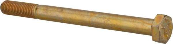 Made in USA - 5/16-24 UNF, 3-3/4" Length Under Head Hex Head Cap Screw - Partially Threaded, Grade 8 Alloy Steel, Zinc Yellow Dichromate Finish, 1/2" Hex - Apex Tool & Supply