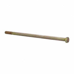 Made in North America - 3/8-16 UNC, 9" Length Under Head Hex Head Cap Screw - Partially Threaded, Grade 8 Alloy Steel, Zinc Yellow Dichromate Finish, 9/16" Hex - Apex Tool & Supply