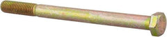 Made in USA - 1/2-13 UNC, 6-1/2" Length Under Head Hex Head Cap Screw - Partially Threaded, Grade 8 Alloy Steel, Zinc Yellow Dichromate Finish, 3/4" Hex - Apex Tool & Supply