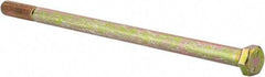 Made in North America - 1/2-13 UNC, 10" Length Under Head Hex Head Cap Screw - Partially Threaded, Grade 8 Alloy Steel, Zinc Yellow Dichromate Finish, 3/4" Hex - Apex Tool & Supply