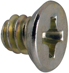 Value Collection - #6-32 UNC, 3/16" OAL Phillips Drive Machine Screw - Flat Undercut Head, Grade J82 Steel, Zinc-Plated Finish, Without Washer - Apex Tool & Supply
