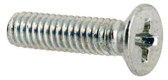 Value Collection - M2.5x0.45 Metric Coarse, 10mm OAL Phillips Drive Machine Screw - Flat Head, Grade 4.8 Steel, Zinc-Plated Finish, Without Washer - Apex Tool & Supply