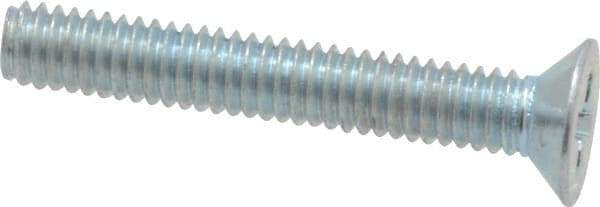 Value Collection - M2.5x0.45 Metric Coarse, 16mm OAL Phillips Drive Machine Screw - Flat Head, Grade 4.8 Steel, Zinc-Plated Finish, Without Washer - Apex Tool & Supply