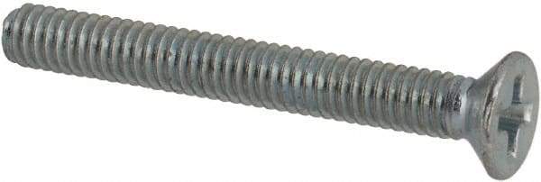 Value Collection - M2.5x0.45 Metric Coarse, 20mm OAL Phillips Drive Machine Screw - Flat Head, Grade 4.8 Steel, Zinc-Plated Finish, Without Washer - Apex Tool & Supply