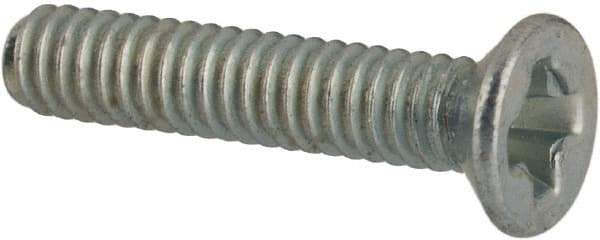 Value Collection - M2x0.40 Metric Coarse, 10mm OAL Phillips Drive Machine Screw - Flat Head, Grade 4.8 Steel, Zinc-Plated Finish, Without Washer - Apex Tool & Supply