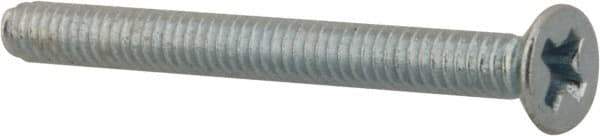 Value Collection - M2x0.40 Metric Coarse, 20mm OAL Phillips Drive Machine Screw - Flat Head, Grade 4.8 Steel, Zinc-Plated Finish, Without Washer - Apex Tool & Supply
