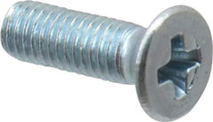 Value Collection - M3x0.50 Metric Coarse, 10mm OAL Phillips Drive Machine Screw - Flat Head, Grade 4.8 Steel, Zinc-Plated Finish, Without Washer - Apex Tool & Supply